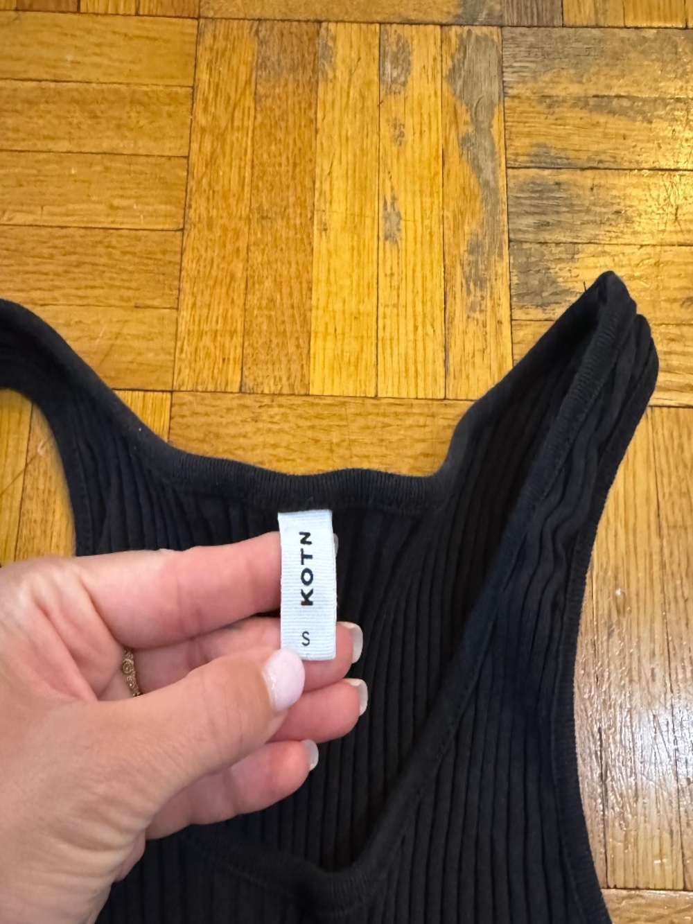 Black KOTN Ribbed Cropped Tank - Picture 2 of 2